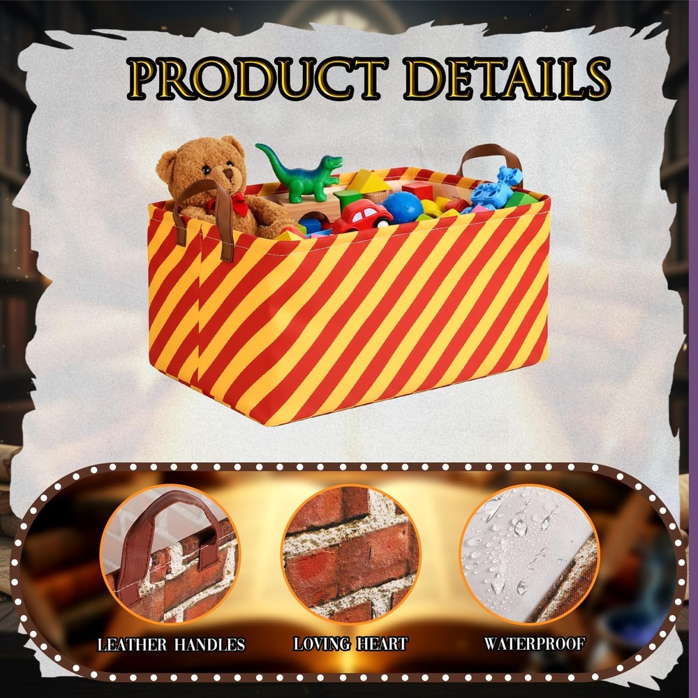 3 Pack Magical Wizard Storage Baskets Waterproof Canvas with Leather Handles ...