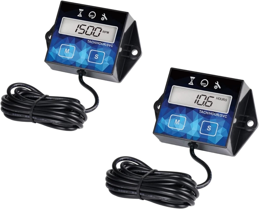 Digital Engine Timer & Tachometer Set - Reliable Maintenance Tool for Owners