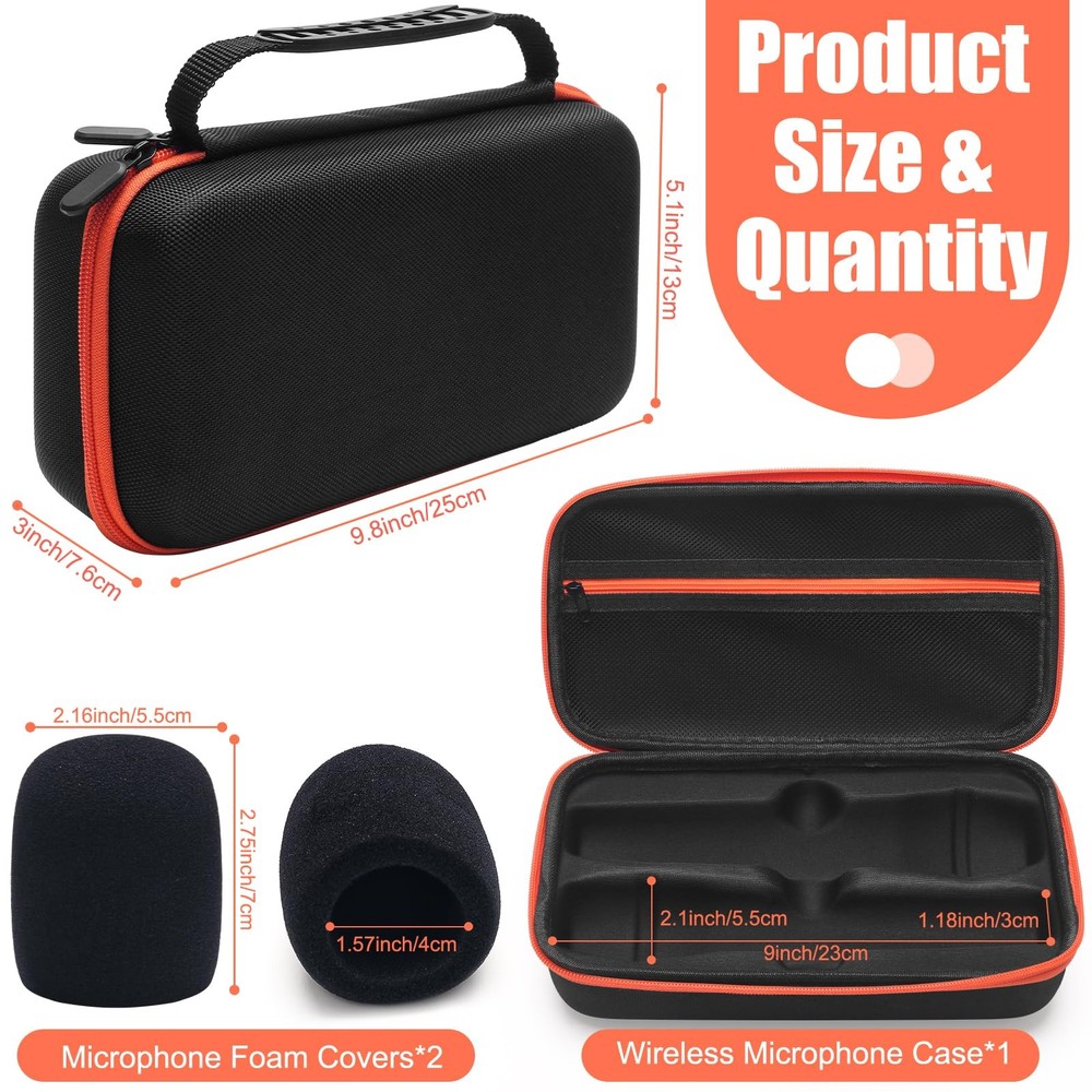 Wireless Microphone Case Compatible with JBL Wireless Two Microphone System, Por