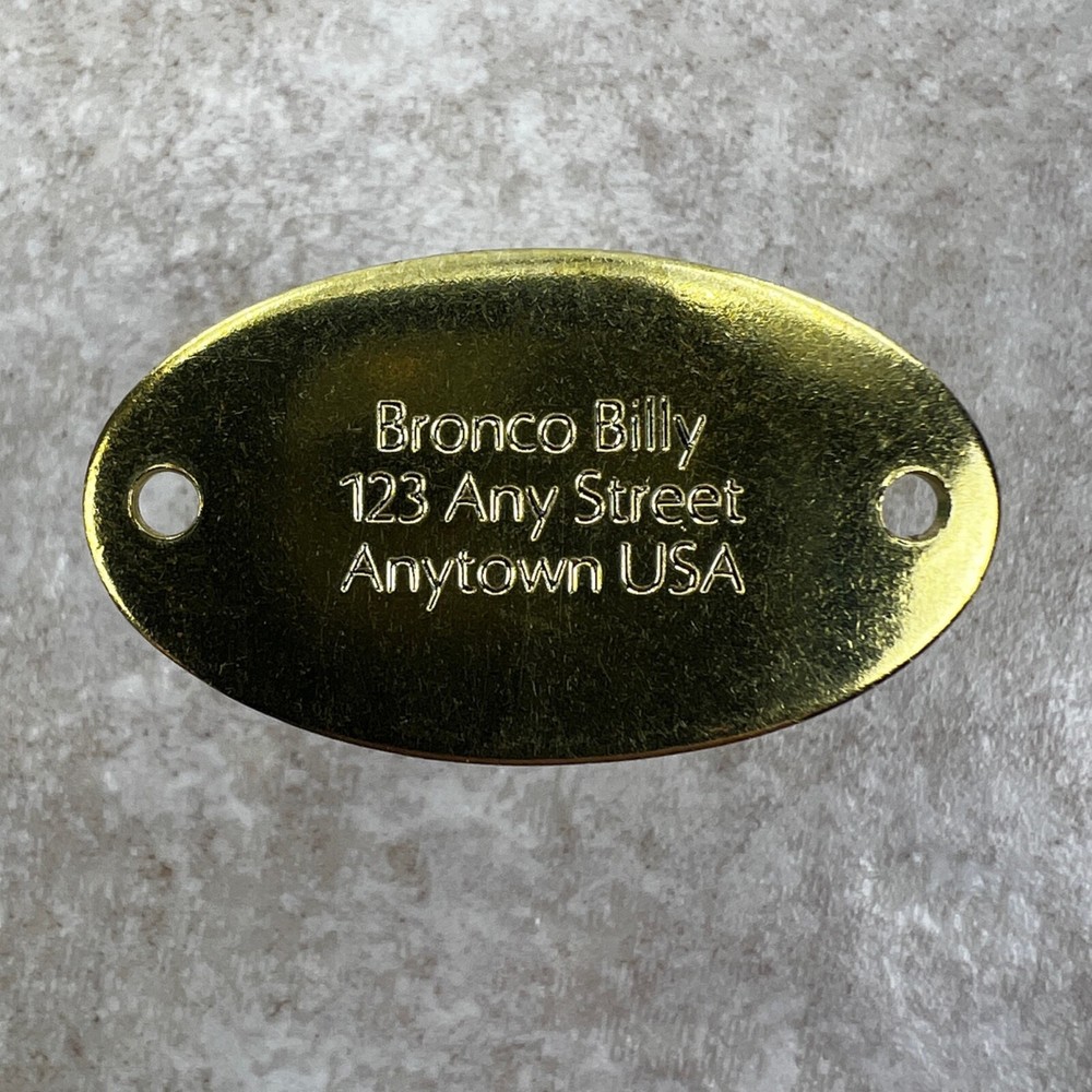 Custom Engraved Tags Personalized NAME PLATE Tags ID Tag BRASS RUSTIC OVAL MINI