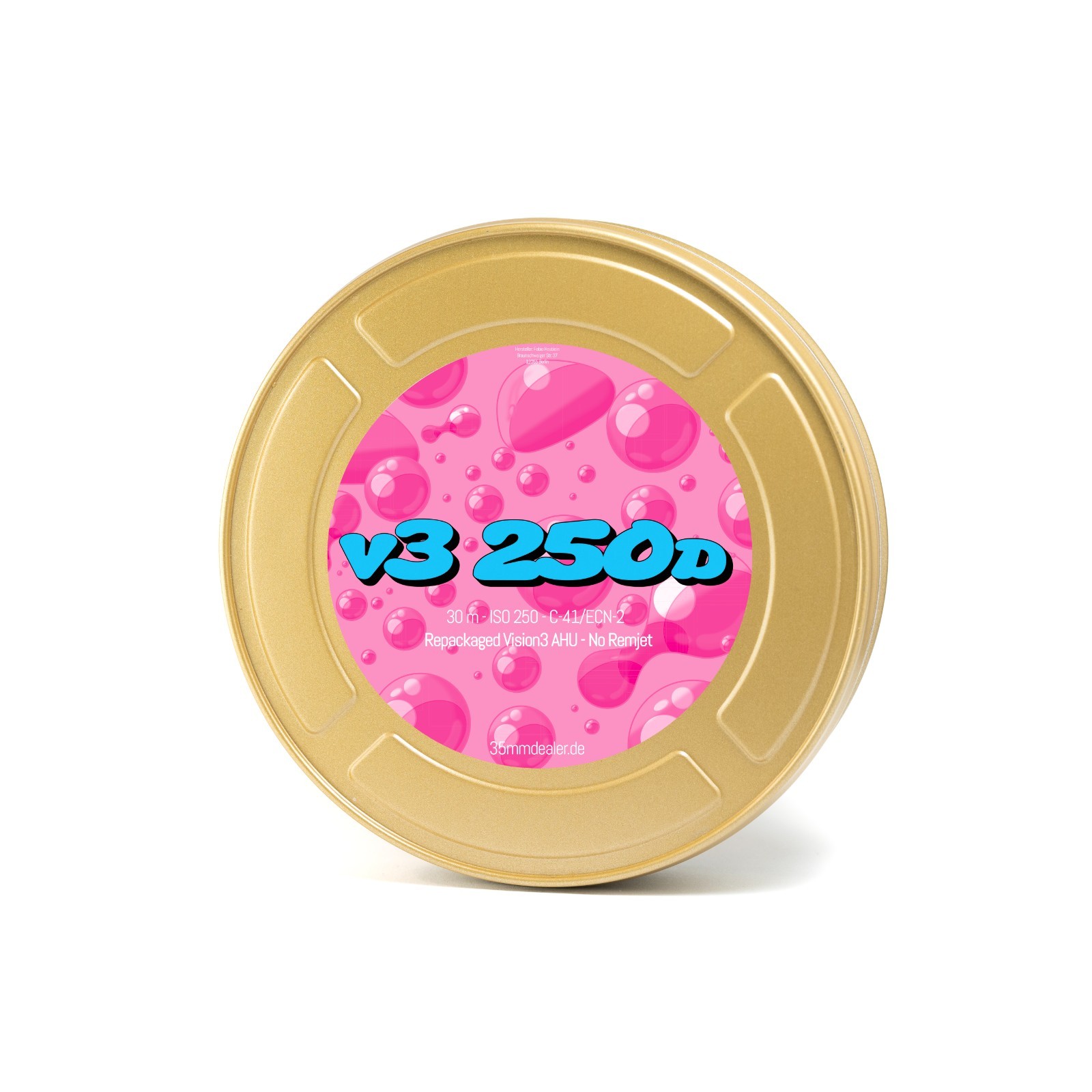 30m Dealer's V3 250D, RESPOOLED Kodak Vision 3 AHU, NO REMJET C41 35mm Film Bulk