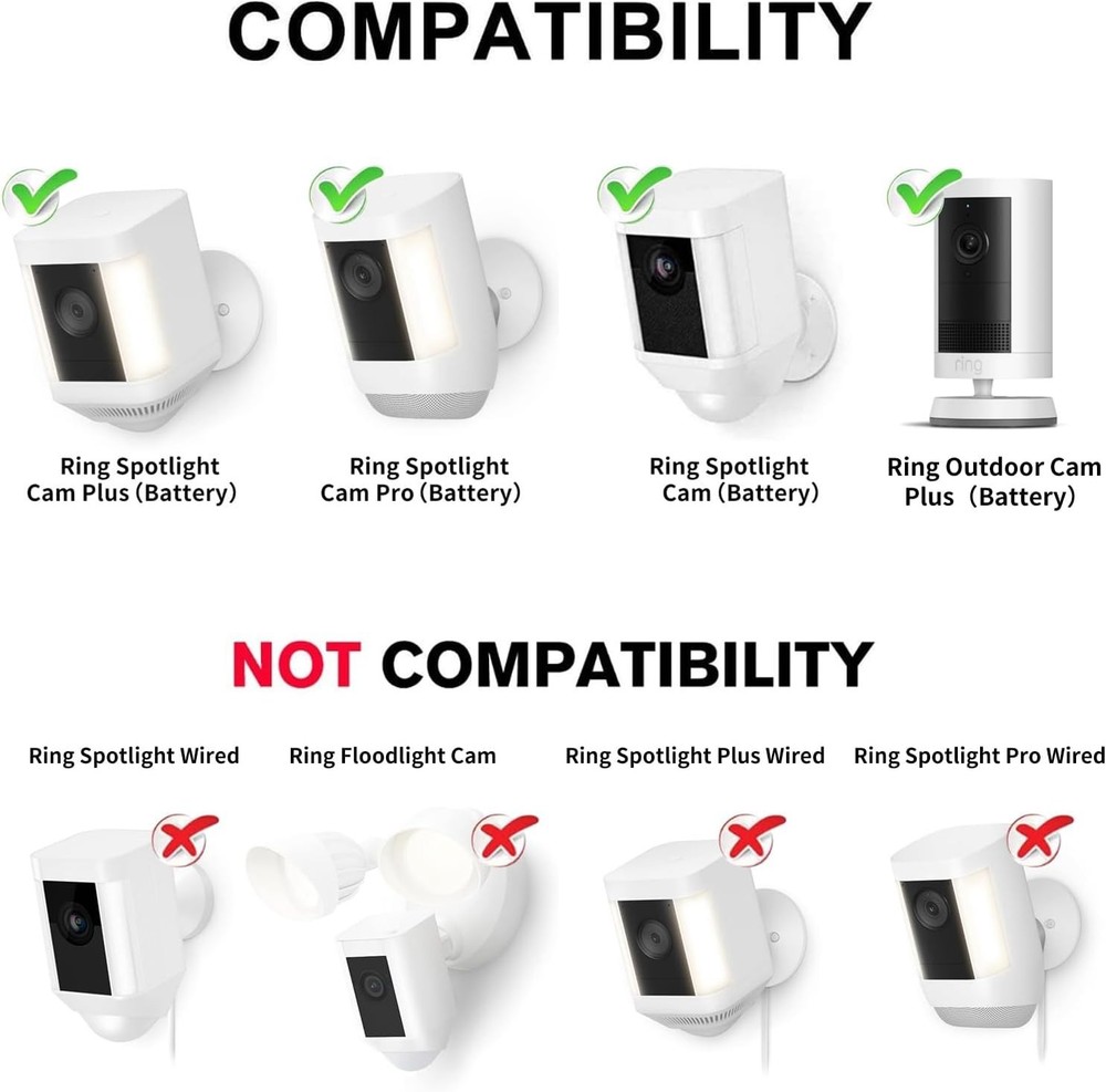 Efficient Camera Wall Mount for Ring Systems - 360° Angle, Indoor & Outdoor Use