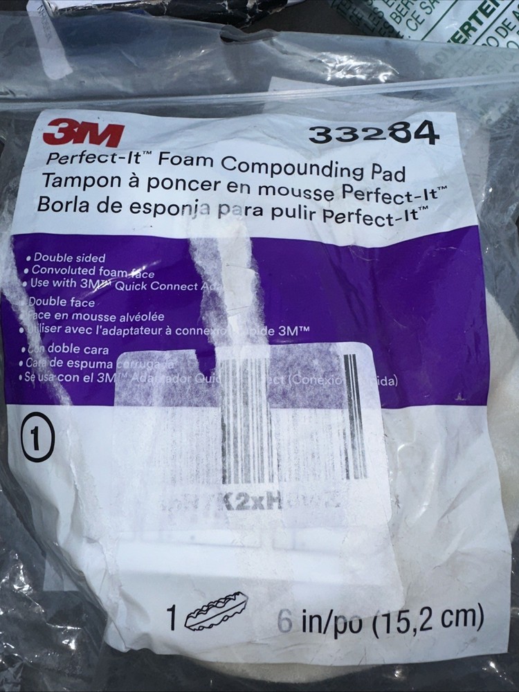 3M Perfect-It Foam Compounding Pad 33284 6” Hook & Loop Polishing Buffing