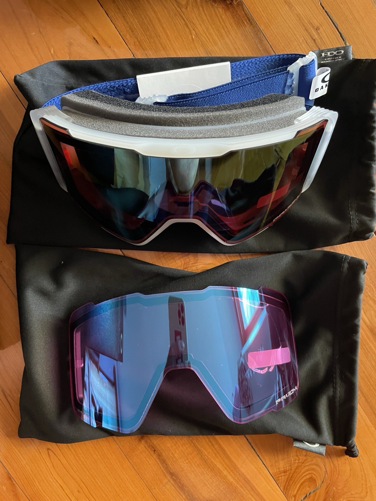 Oakley Line Miner Pro M Snow Goggles Sapphire prizm + Iced iridium