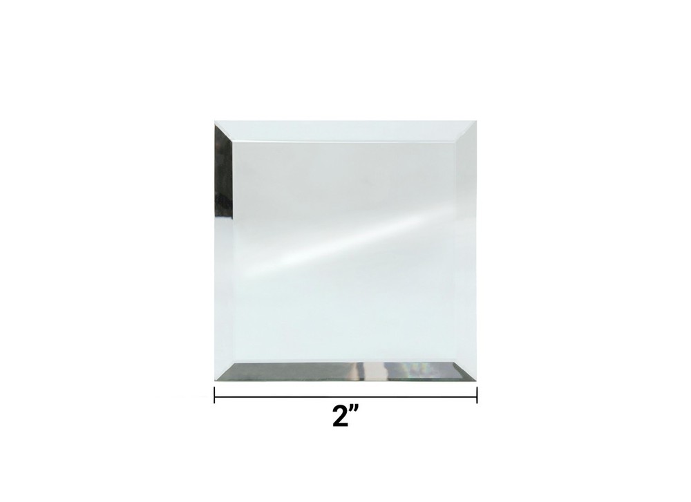 FHC BVM4C2 2" x 2" Square All Sides Beveled Clear Mirror
