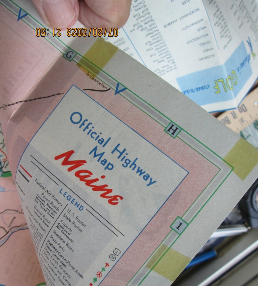 Maine official highway map 1952