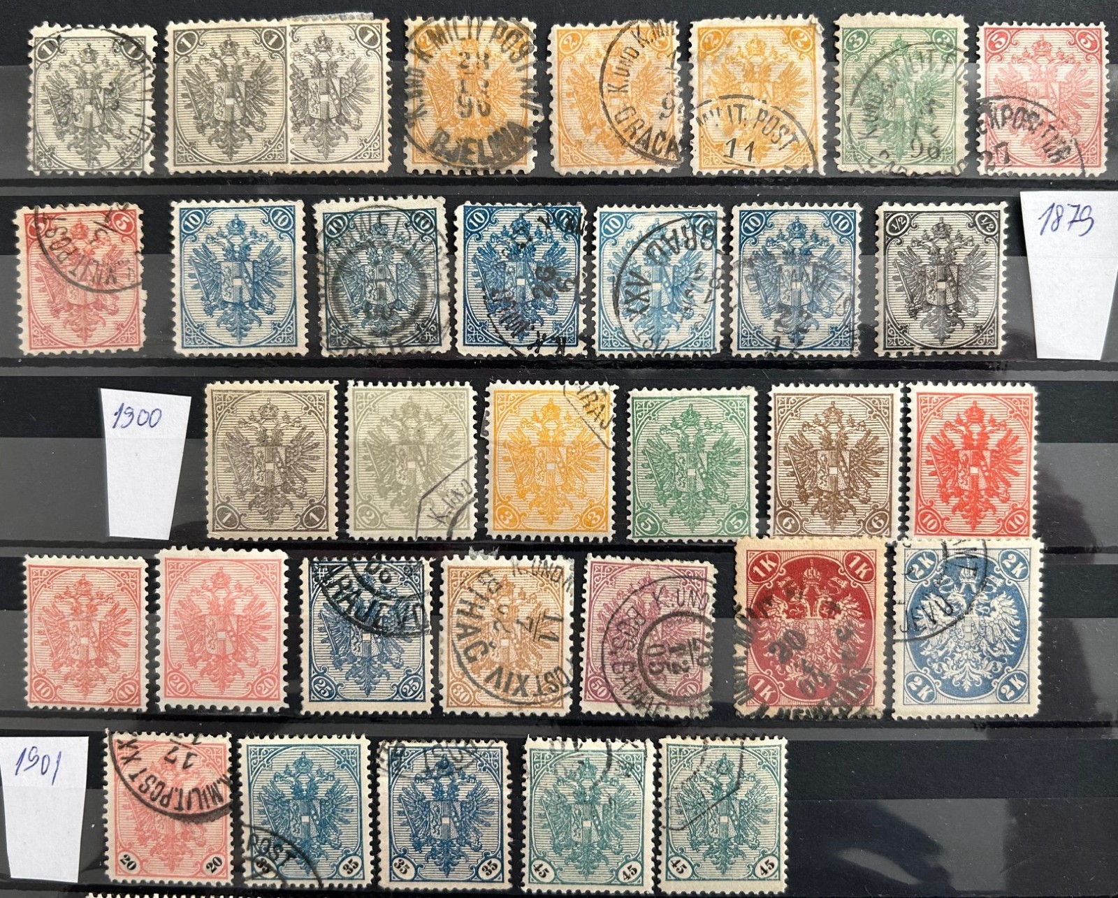 Bosnia & Herzegovina 1879/1918 collection on 3 pgs with rare stamps old CV 386 €