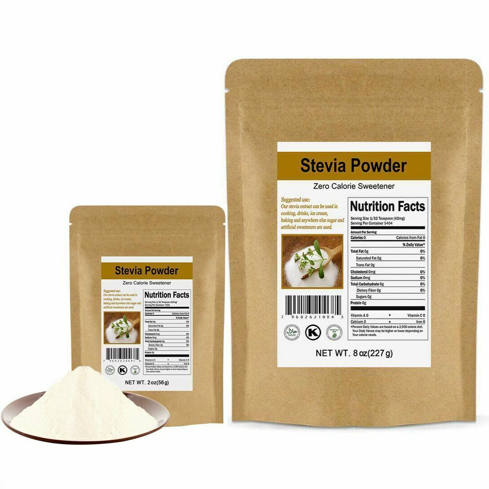PURE STEVIA EXTRACT POWDER STEVIOSIDES NATURAL SWEETENER 0 Cal SUGAR SUBSTITUBES