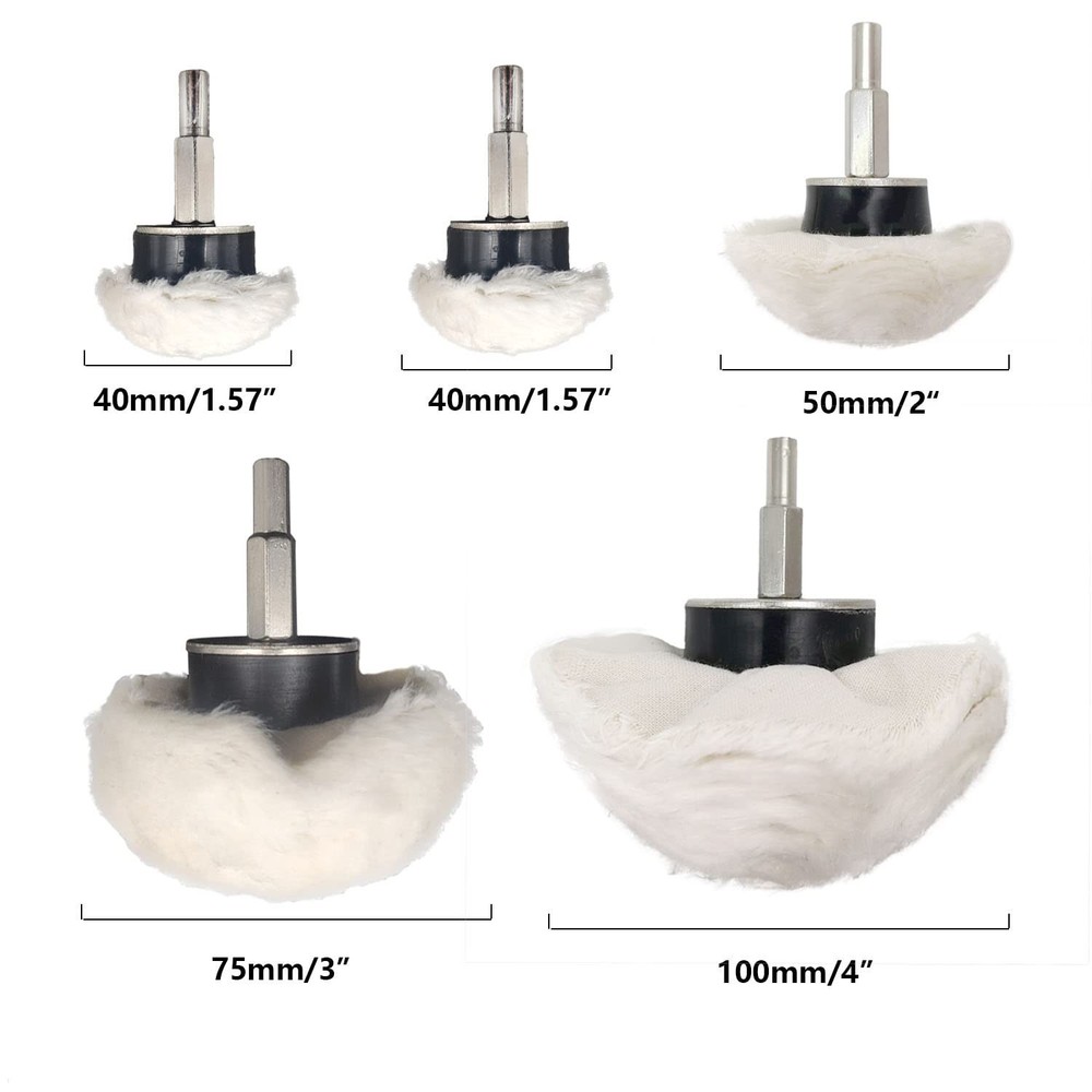 Ceramic & Wool Buffing Pad Kit - 11 pcs for Electric Drill & Precision Polishing