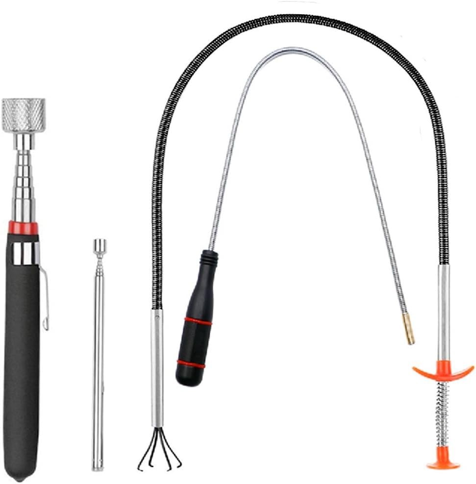 4 Pack Telescoping Magnet Pick-Up Tool Set - Retrieving Pickup Tools Extendable