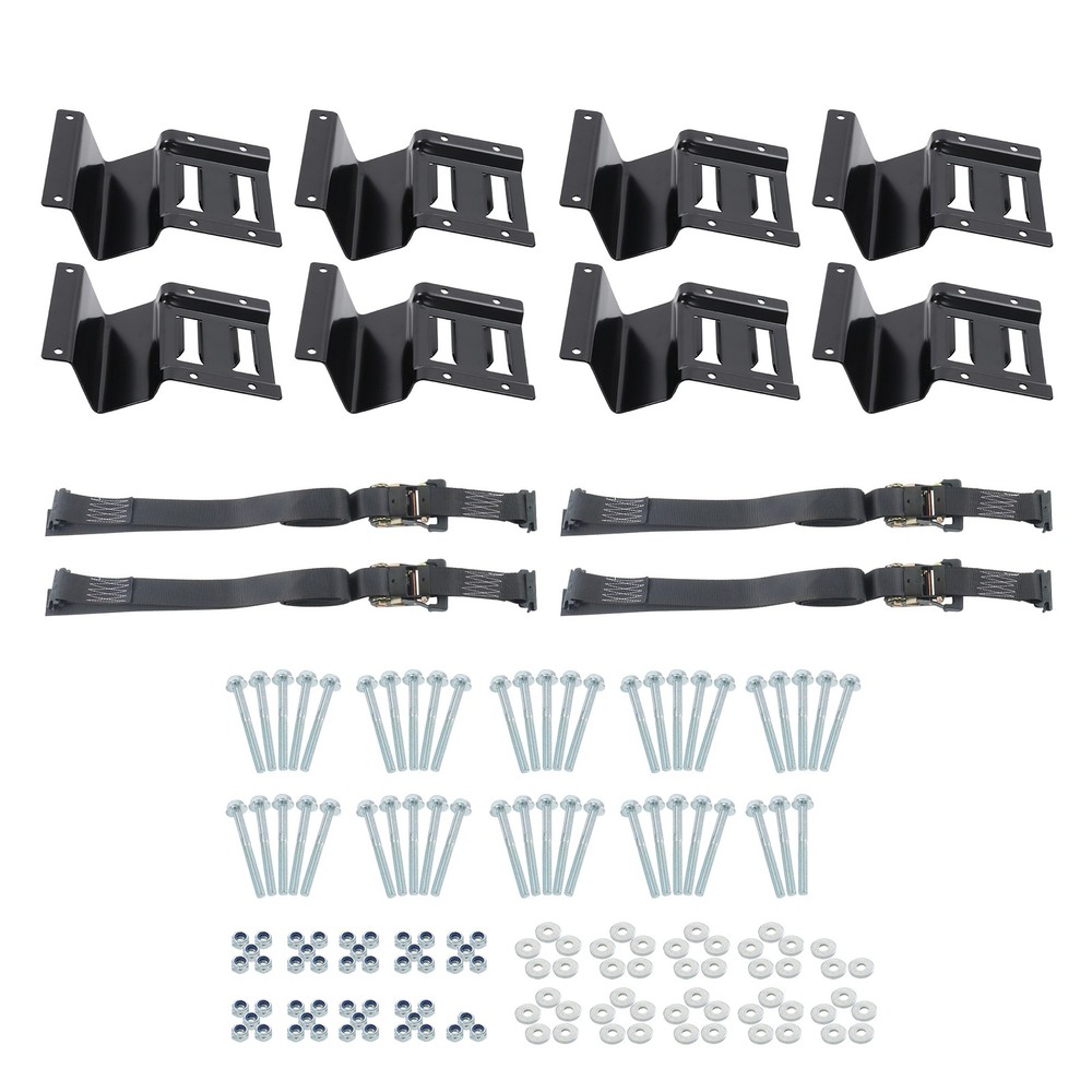 Complete E Track Securement Kit 2 Black Wheel Chocks 2x 9ft Straps Bag For Van