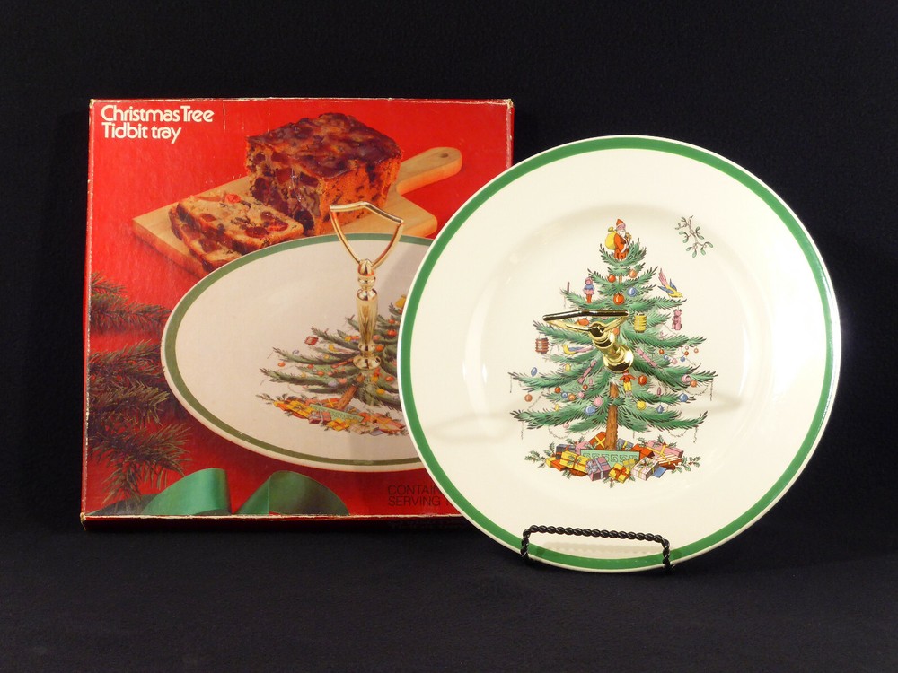 Spode England Christmas Tree TIDBIT TRAY - Box
