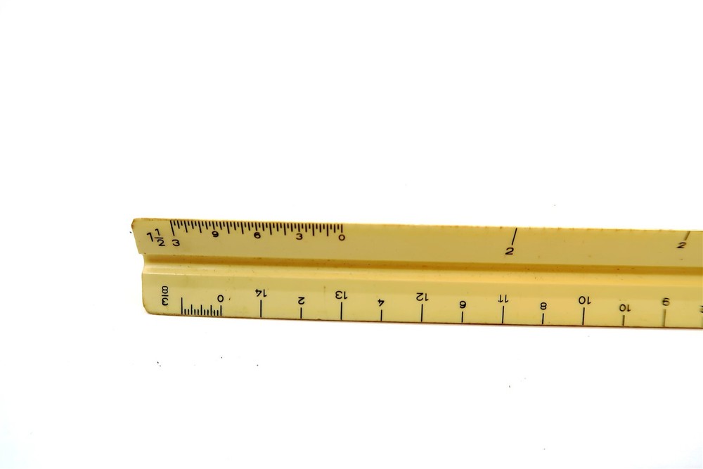 Vintage 12" ELIOT GUILD FO 320 Triangular Drafting Architects Scale Ruler US STD