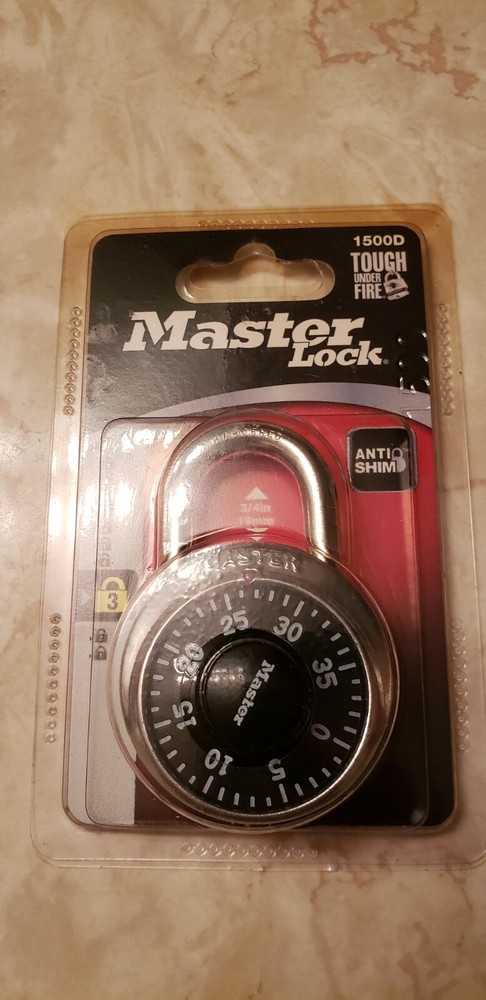 Master Lock Combination Padlock, 1500D, New, 3/4 In. ( 19mm)