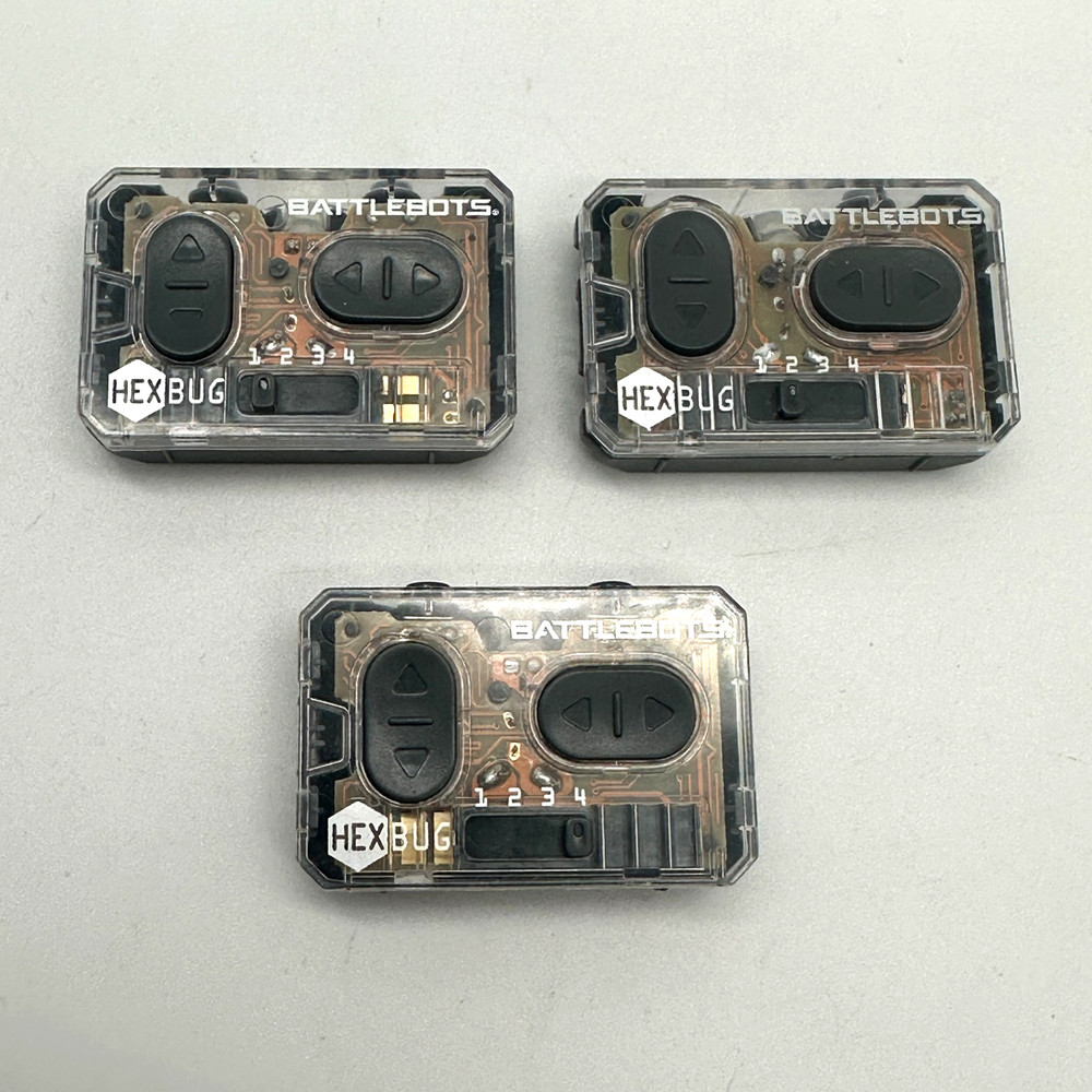 3 HexBug Battlebots Transparent Gray Handheld Remote Controls Only. All Tested