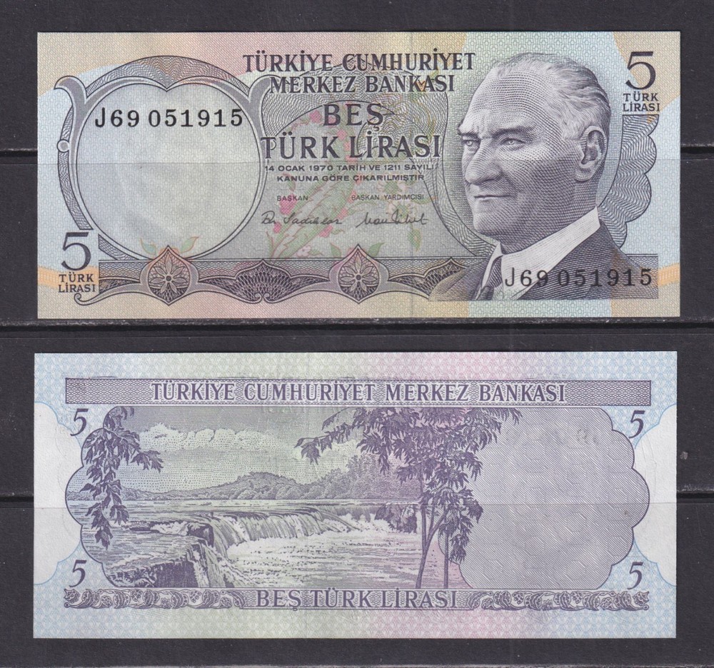 TURKEY - 1968 5 Lirasi UNC