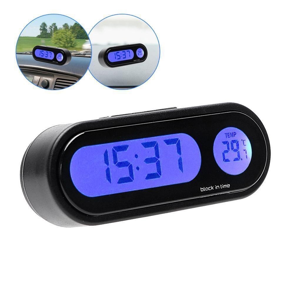 Car Electronic Clock Luminous Thermometer LED Digital Display Dashboard Clock