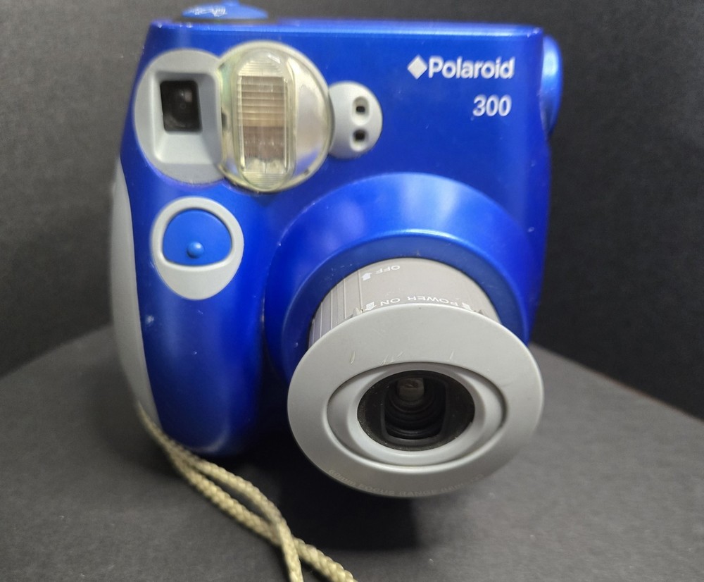 Polaroid 300 Instant Camera Blue TESTED READ Desc.