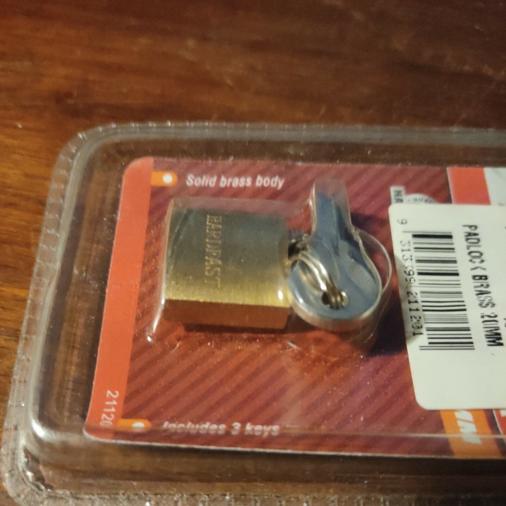 Brass Padlock 20mm Includes Three Keys HardFast