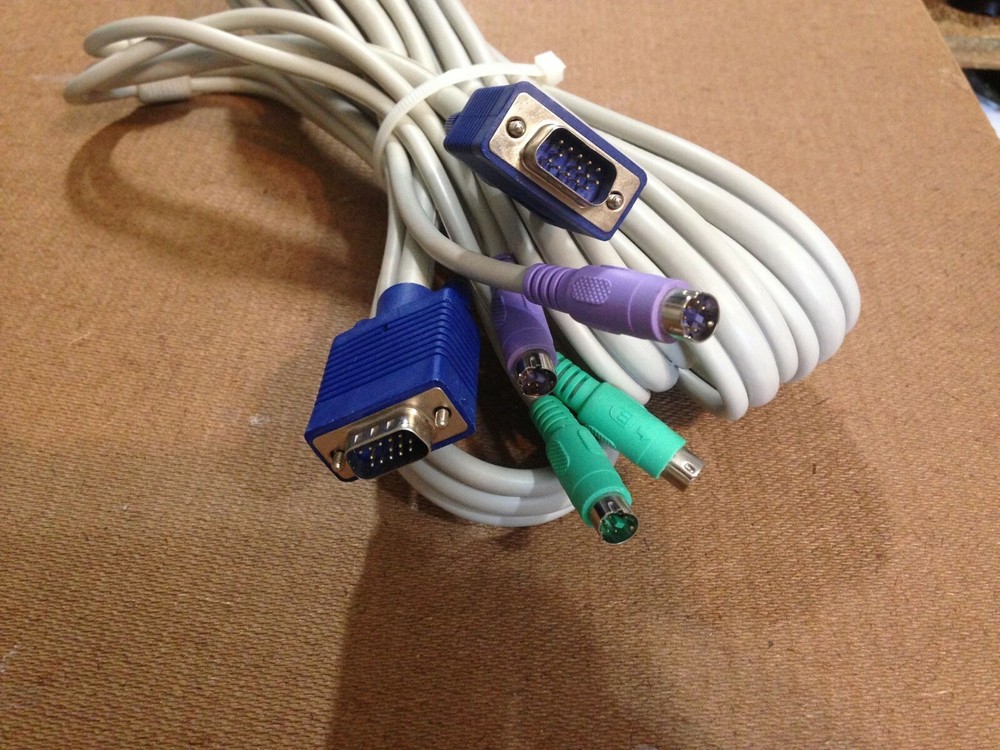 10 Feet KVM Switch Computer Cable Set For VGA PS2 Keyboard Mouse US