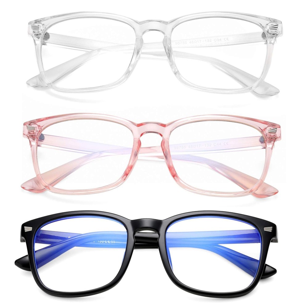 AZorb 3-Pack Kids Blue Light Blocking Glasses TR90 Unbreakable Screen Boy
