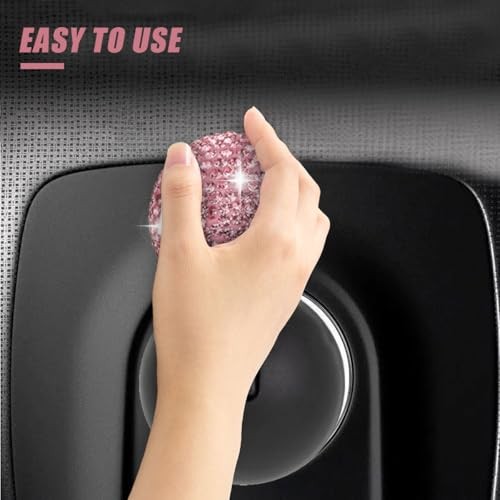 Car Push Start Button Cover, Rhinestone Engine Start Stop Button Joystick Pink