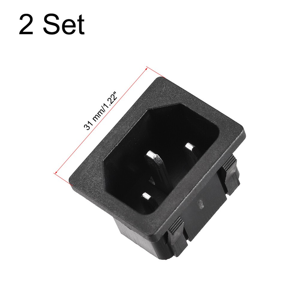 C14 Inlet Power Socket Plug Industrial Socket Plug IEC320 AC250V 10A 2 Set