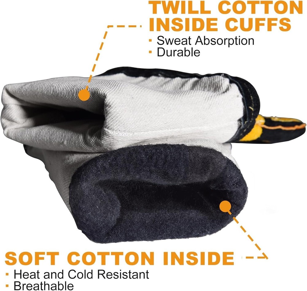 Fireproof Leather Welding Gloves for Safe Handling in High-Temperature Tasks