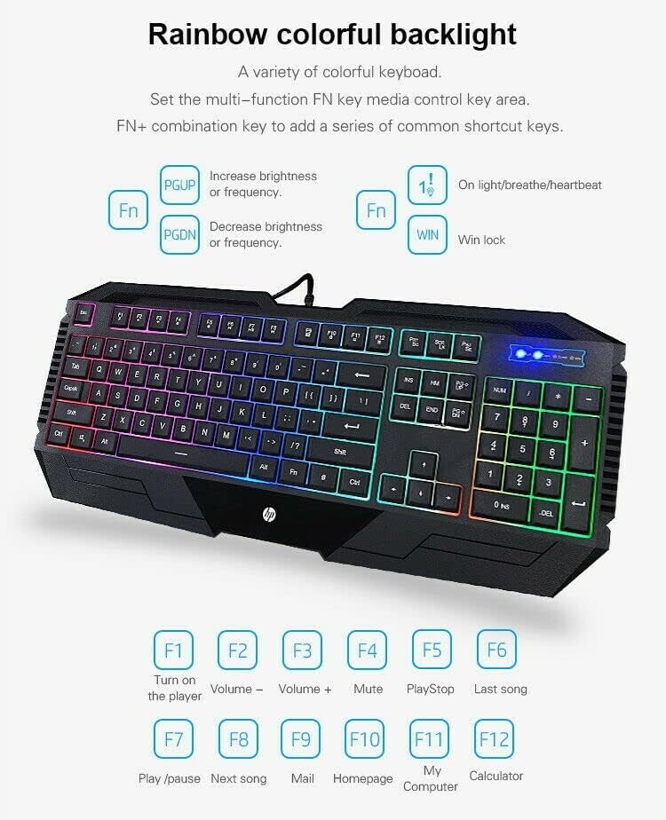 HP GK1100 Gaming Keyboard & Mouse Led Back Light