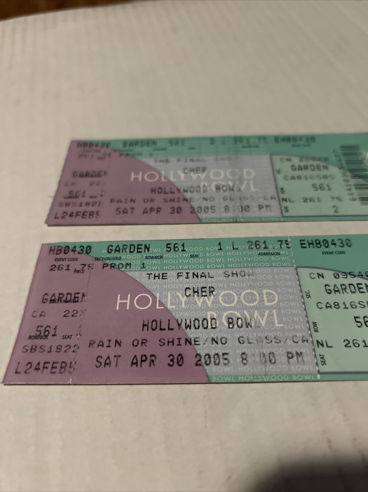 2 Cher Final 2005 Tour Tickets
