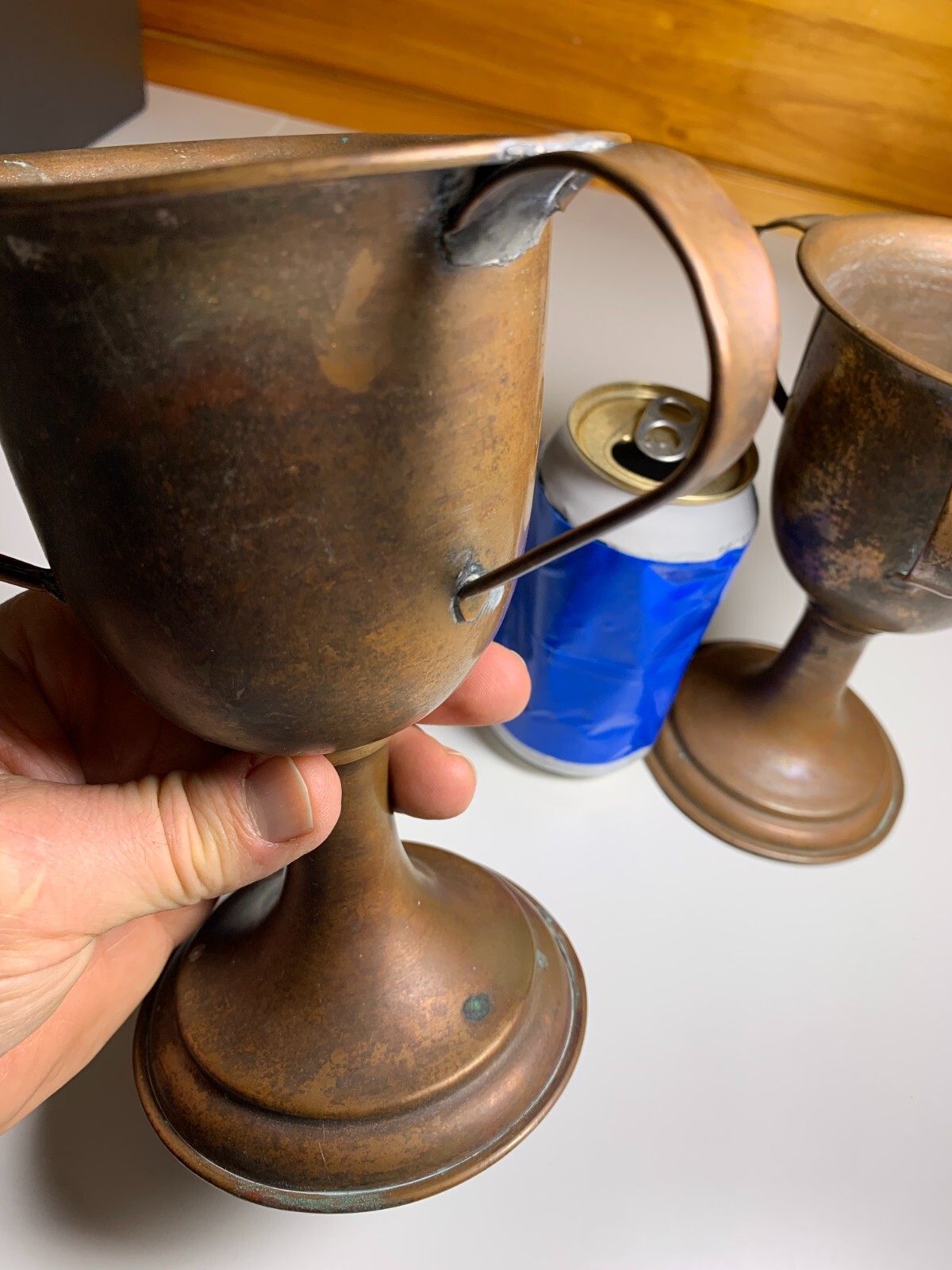 Antique Vintage Copper Cup Mug Chalice Goblet Medieval Renaissance Gothic Knight