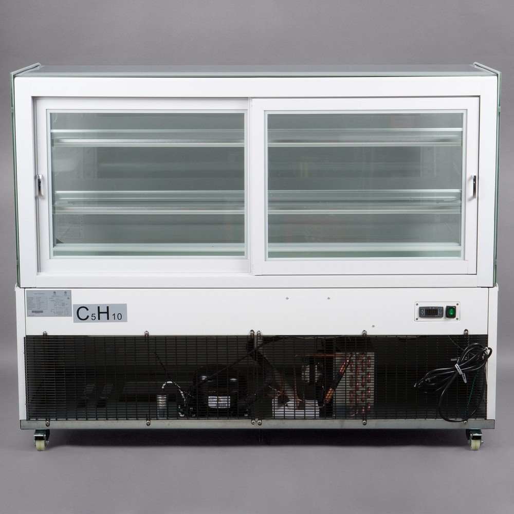 60" Curved Glass White Refrigerated Bakery Display Case