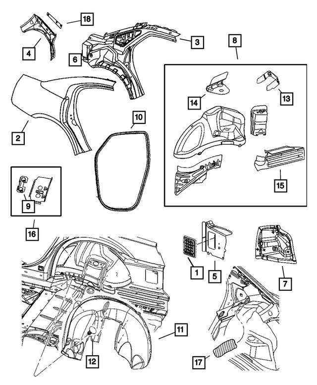 Genuine Mopar Quarter Panel Exhauster 5065432AC