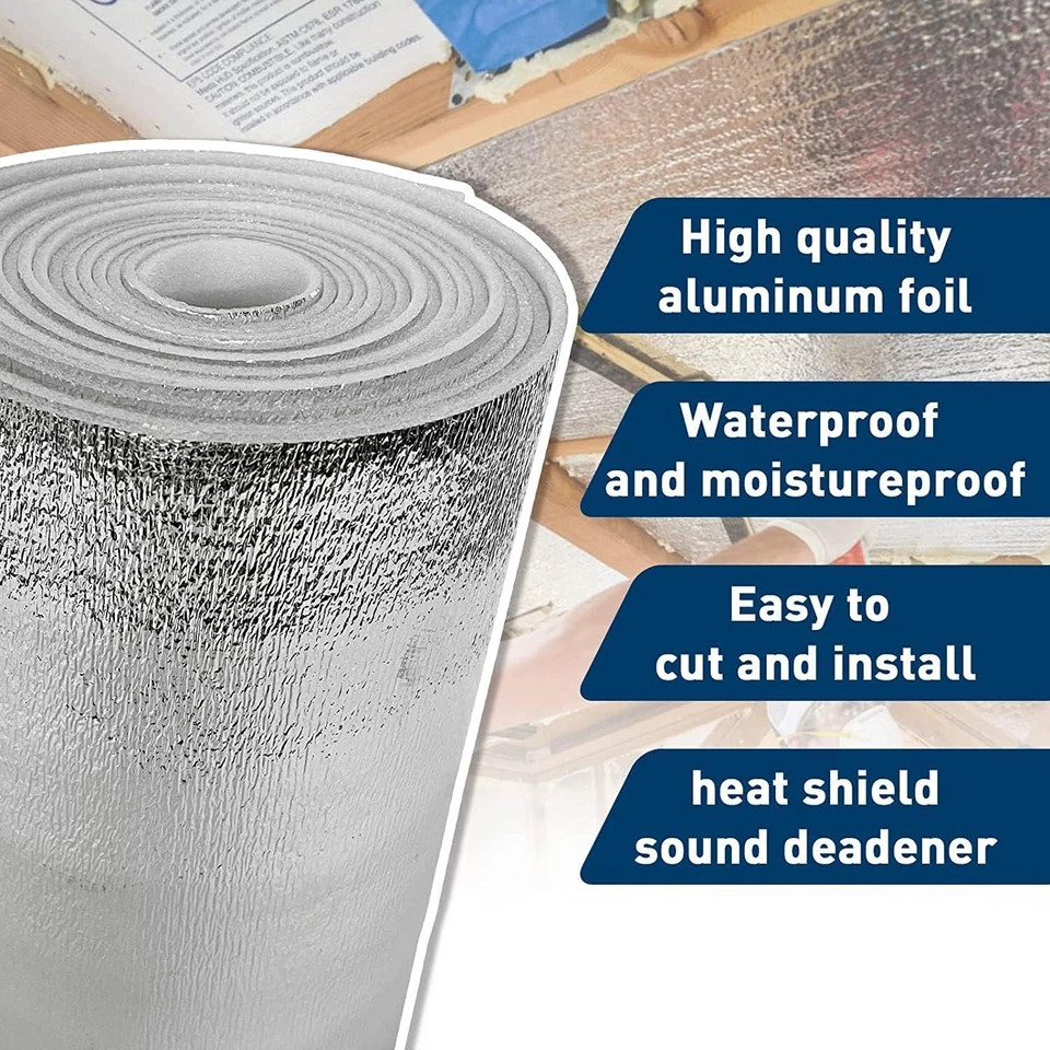 40"×80" Single Side Insulation Reflective Insulation Mat Foam Radiant Barrier
