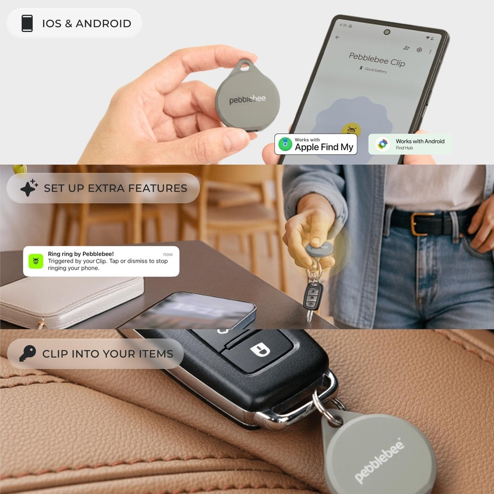 Pebblebee Clip 5 | Rechargeable Bluetooth Tracker Tag for Keys & Bags |...