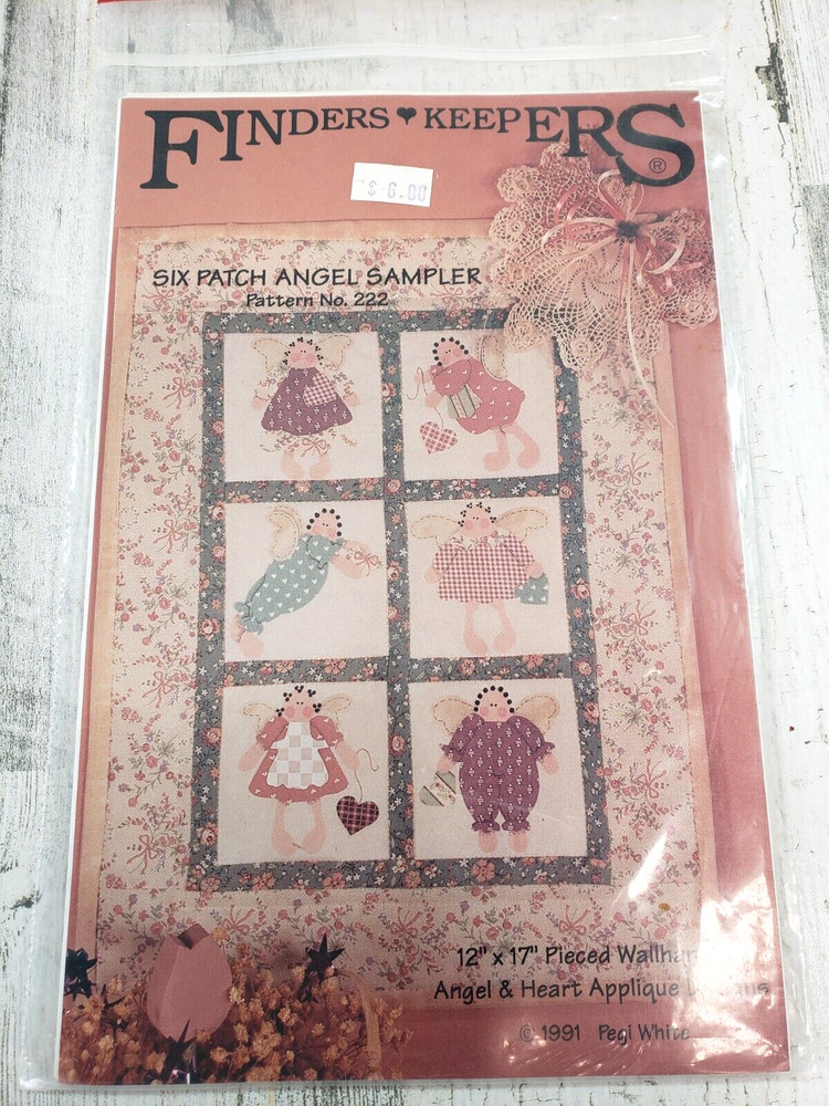 Finders Keepers Six Patch Angel Sampler Pegi White Quilt Pattern