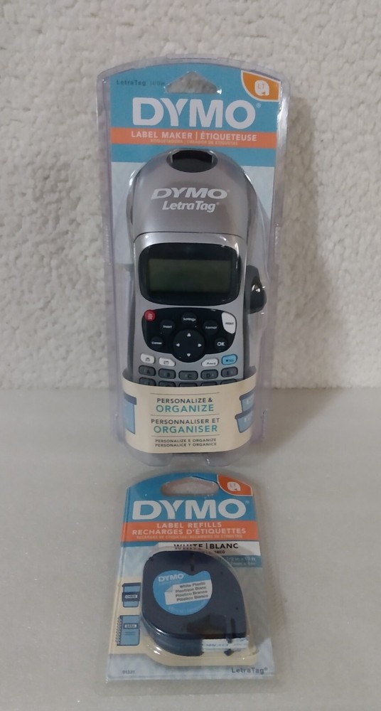 DYMO Portable Printer Handheld Label Maker Black Silver Letratag 100H w Labels