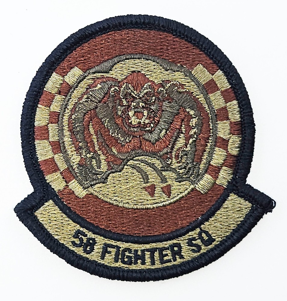 Air Force 58th Fighter Squadron Spice Brown Hook Back Patch