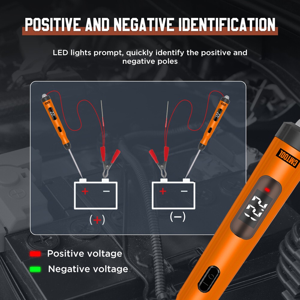 Test Light Car Electrical Circuit Test Pen Continuity Test Probe 6V 12V 24V DC