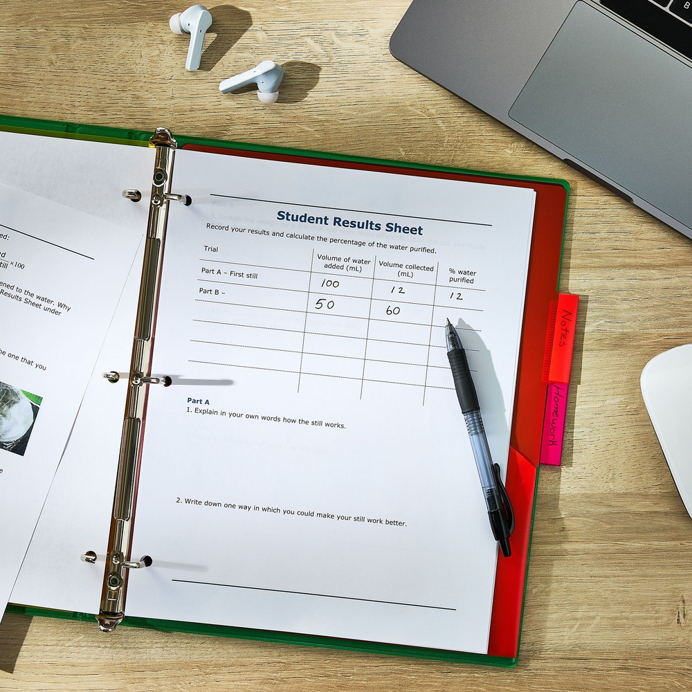 Pen+Gear Durable View 1" D-Ring Binder, White, 4 Count