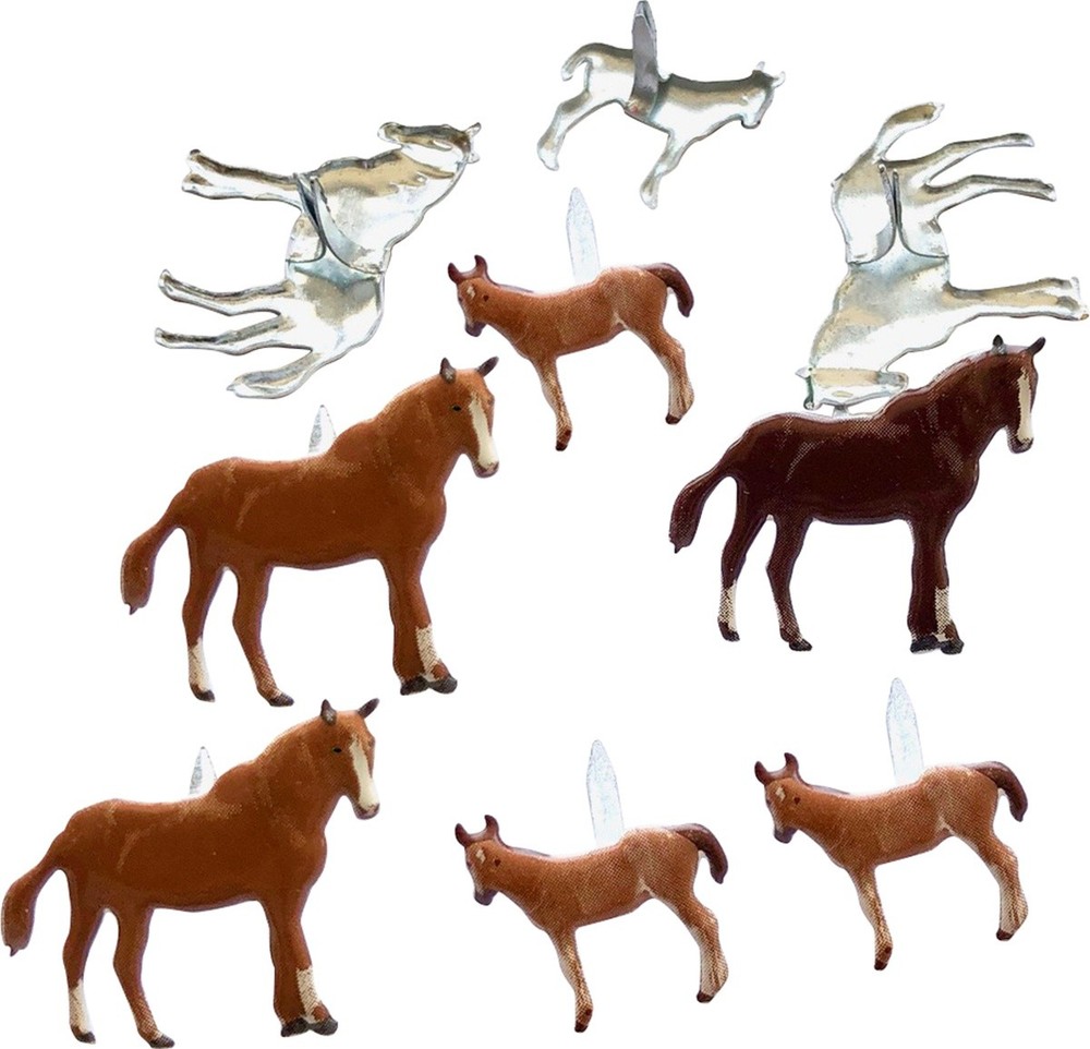 Eyelet Outlet Shape Brads 12/Pkg-Horse
