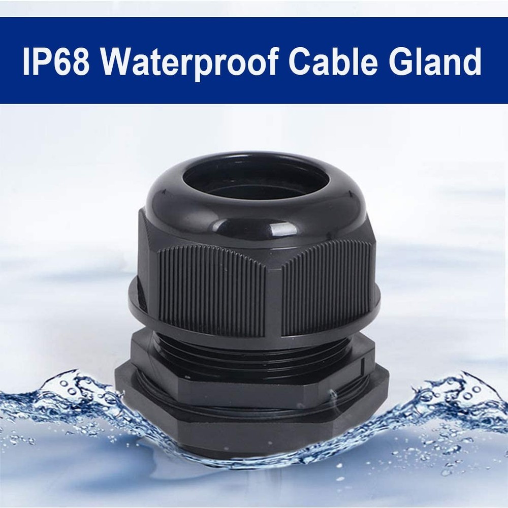 Gebildet Cable Gland, PG7 Plastic Waterproof Adjustable PG7-B, PG7-50pcs
