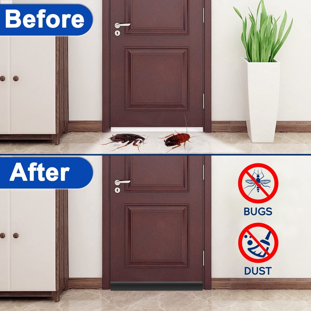 Adjustable Under Door Draft Stopper - Effectively Blocks Cold Air, Wind, Dust...