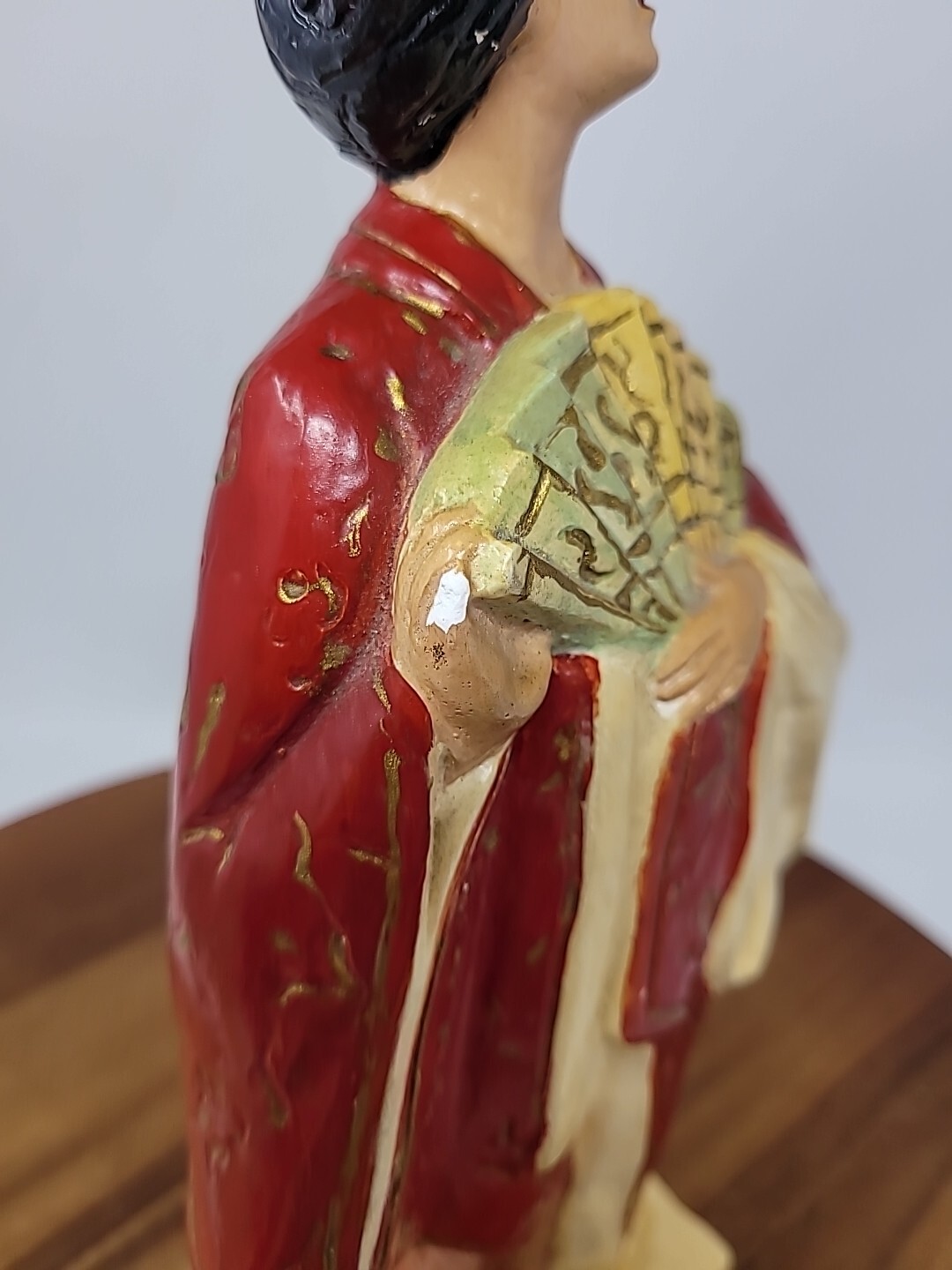 Japanese Asian Chalkware Vintage Two Figurines 12"