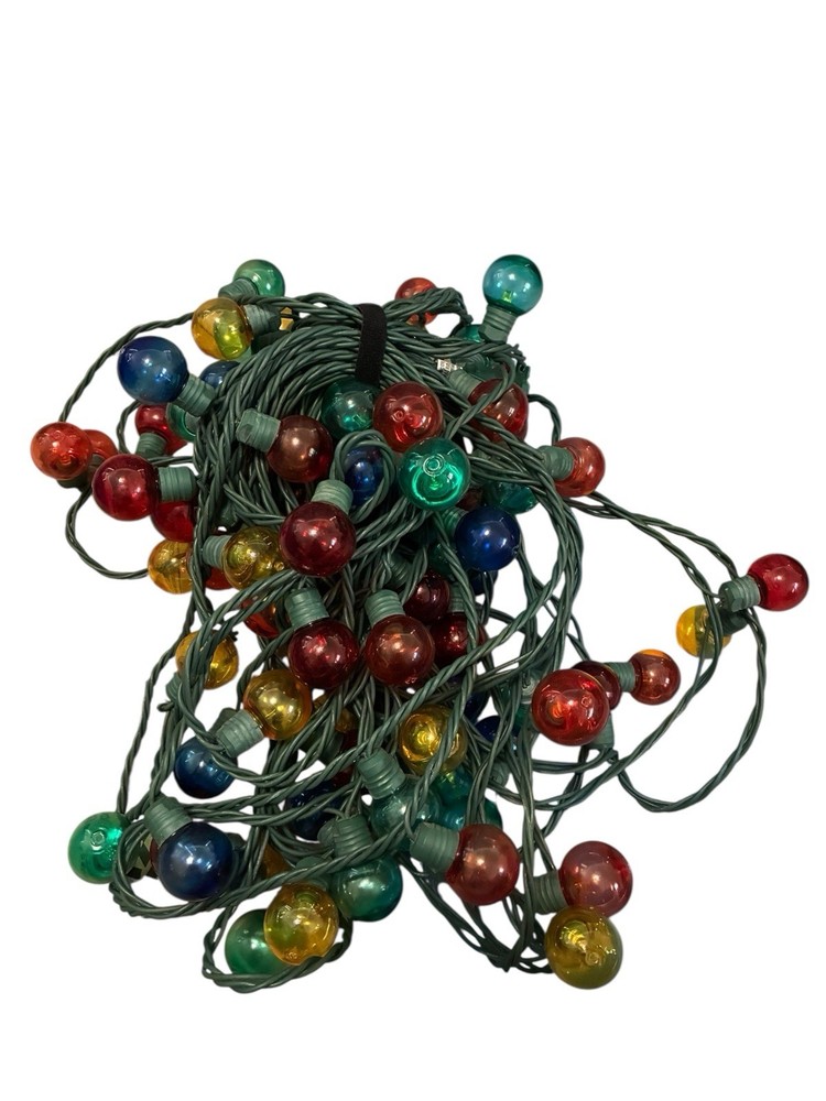 50 Ft Multi Colored Circle Bulb String Lights Christmas Lights