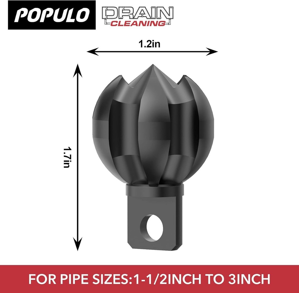 1.2-Inch Multi-Functional Cutter for Drain Snakes - Effortlessly Clear Clogs