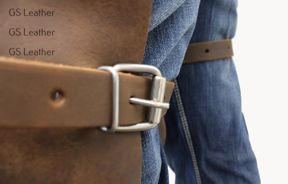 Leather Chaps for Construction Heavy Duty Work Leg Protection