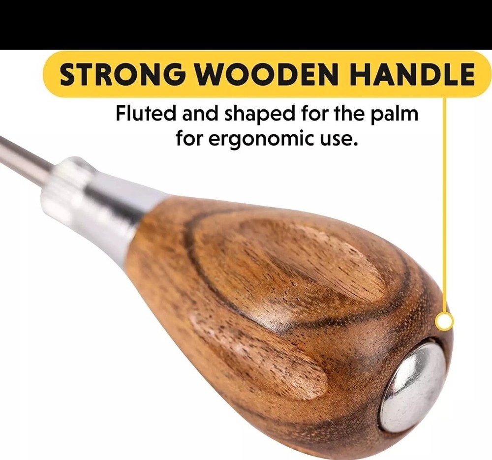 General Tools Scratch Awl Tool with Hardwood Handle - Scribe, Layout Work, & Pie