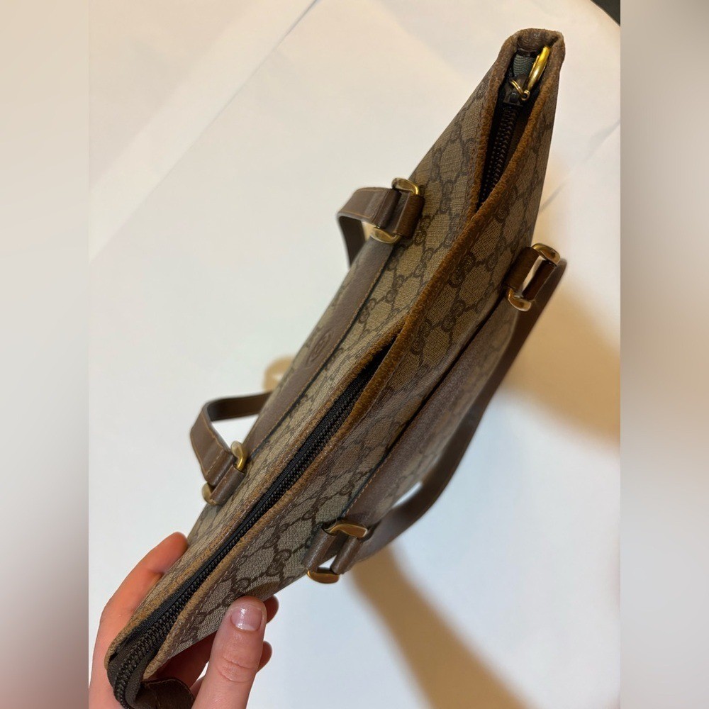 Gucci Beige and Brown Monogram Shoulder Bag