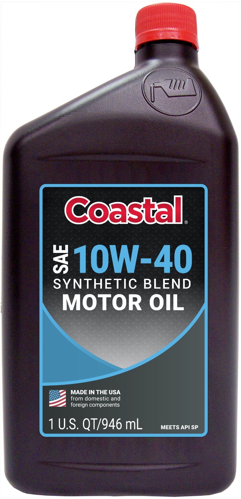 Coastal 10W-40 Synthetic Blend Motor Oil, Case of 12 - 1 Quart Bottles | 19201